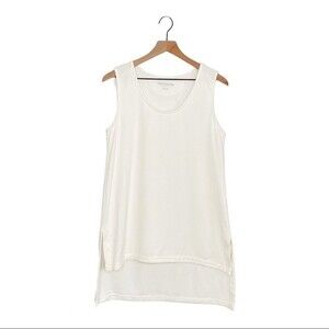 SOFT SURROUNDINGS Women's Sleeveless Top Petite Small PS Tunic Ivory Off White